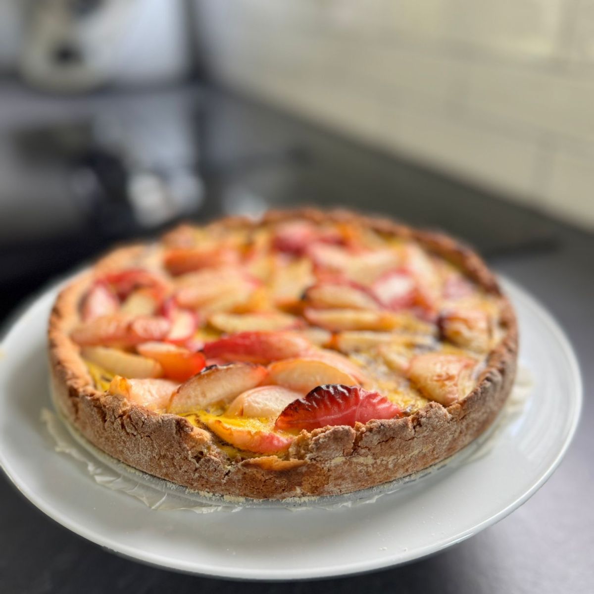 Tarte aux pêches (ou autres fruits) sans&nbsp;gluten